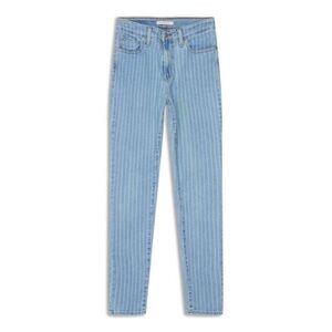 Levi’s Pin Striped 721 High Rise Skinny Jeans